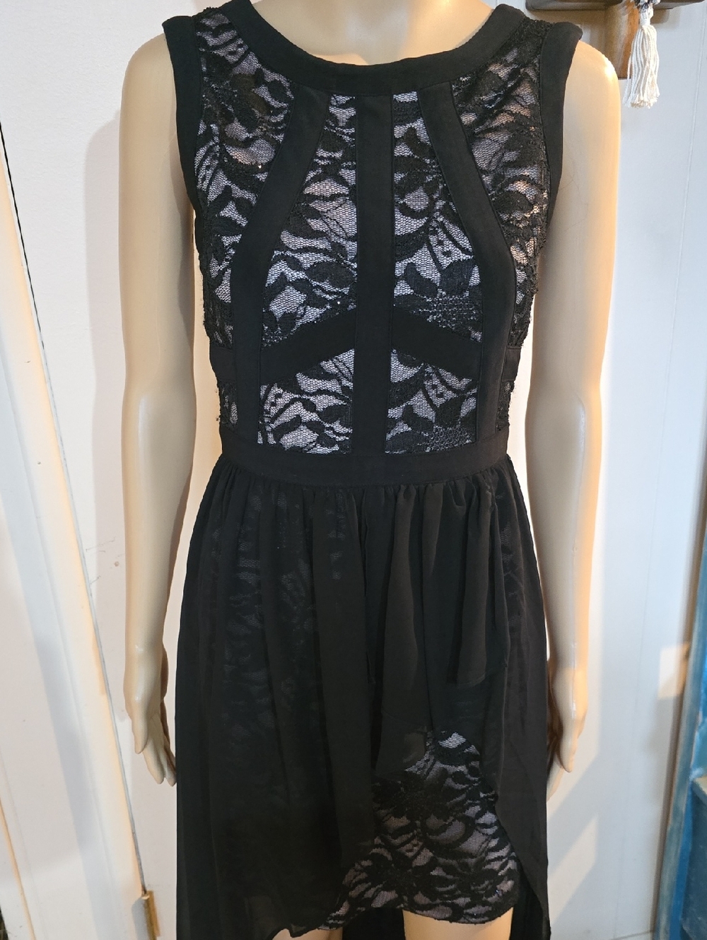 Morgan & Co. Black Lace High-Low Dress